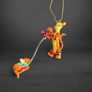 Vintage 90s Disney Winnie the Pooh Tigger & Roo Spring Christmas Tree Ornament